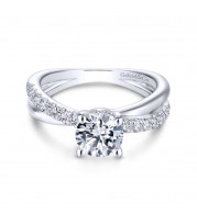 Gabriel & Co. 14k White Gold Contemporary Twisted Engagement Ring - ER13880R4W44JJ
