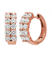 Jewelmi Custom 14k Rose Gold Diamond Hoop Earrings