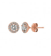 Jewelmi Custom 14k Rose Gold Diamond Earrings