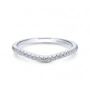 Gabriel & Co. 14k White Gold Contemporary Curved Wedding Band - WB12649M4W44JJ