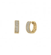 Jewelmi Custom 14k Yellow Gold Diamond Hoop Earrings