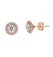 Jewelmi Custom 14k Rose Gold Diamond Earrings