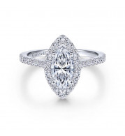 Gabriel & Co. 14k White Gold Contemporary Halo Engagement Ring - ER6419M4W44JJ