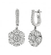 Jewelmi Custom 14k White Gold Diamond Drop Earrings