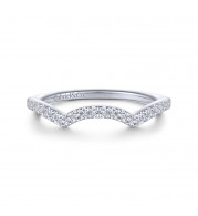 Gabriel & Co. 14k White Gold Contemporary Curved Wedding Band - WB14425P4W44JJ
