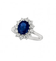 Jewelmi Custom 14k White Gold Sapphire Diamond Ring