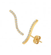 Jewelmi Custom 14k Yellow Gold Diamond Earrings