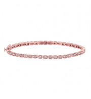 Jewelmi Custom 14k Rose Gold Diamond Bangle Bracelet