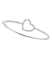 Jewelmi Custom 14k White Gold Diamond Bangle Bracelet
