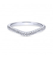 Gabriel & Co. 14k White Gold Contemporary Curved Wedding Band - WB10291W44JJ