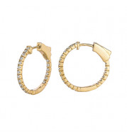 Jewelmi Custom 14k Yellow Gold Diamond Hoop Earrings