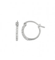 Jewelmi Custom 14k White Gold Diamond Hoop Earrings