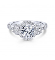 Gabriel & Co. 14k White Gold Entwined 3 Stone Engagement Ring - ER12770R4W44JJ