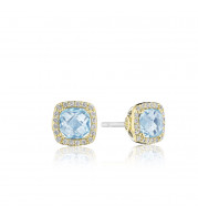 Tacori 18k Yellow Gold Crescent Crown Diamond and Gemstone Stud Earring - SE244Y02