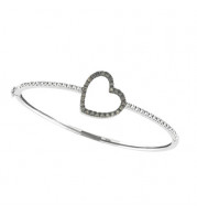 Jewelmi Custom 14k White Gold Diamond Bangle Bracelet