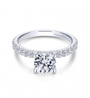 Gabriel & Co. 14k White Gold Contemporary Straight Engagement Ring - ER13904R4W44JJ