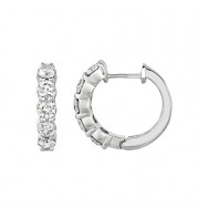 Jewelmi Custom 14k White Gold Diamond Hoop Earrings