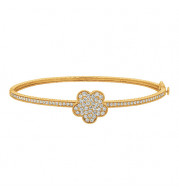 Jewelmi Custom 14k Yellow Gold Diamond Bangle Bracelet