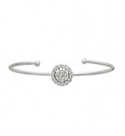 Jewelmi Custom 14k White Gold Diamond Bangle Bracelet