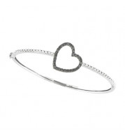 Jewelmi Custom 14k White Gold Diamond Bangle Bracelet