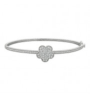 Jewelmi Custom 14k White Gold Diamond Bangle Bracelet
