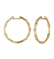 Jewelmi Custom 14k Yellow Gold Diamond Hoop Earrings