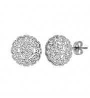 Jewelmi Custom 14k White Gold Diamond Earrings