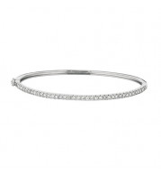 Jewelmi Custom 14k White Gold Diamond Bangle Bracelet