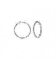 Jewelmi Custom 14k White Gold Diamond Hoop Earrings