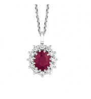 Jewelmi Custom 14k White Gold Ruby Diamond Necklace