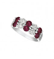 Jewelmi Custom 14k White Gold Ruby Diamond Ring