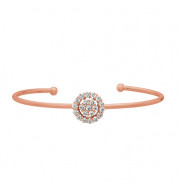 Jewelmi Custom 14k Rose Gold Diamond Bangle Bracelet