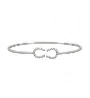 Jewelmi Custom 14k White Gold Diamond Bangle Bracelet