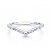 Gabriel & Co. 14k White Gold Contemporary Curved Wedding Band - WB12644M4W44JJ