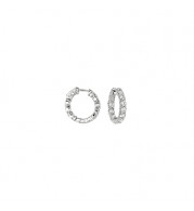 Jewelmi Custom 14k White Gold Diamond Hoop Earrings