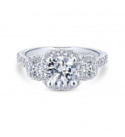 Gabriel & Co. 14k White Gold Entwined Halo Engagement Ring - ER12810R4W44JJ