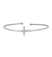 Jewelmi Custom 14k White Gold Diamond Bangle Bracelet