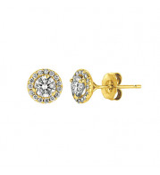 Jewelmi Custom 14k Yellow Gold Diamond Earrings