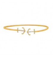 Jewelmi Custom 14k Yellow Gold Diamond Bangle Bracelet
