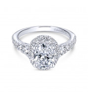 Gabriel & Co. 14k White Gold Contemporary Halo Engagement Ring - ER13884O4W44JJ