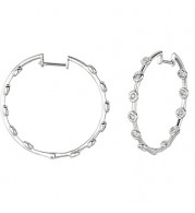 Jewelmi Custom 14k White Gold Diamond Hoop Earrings