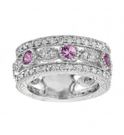 Jewelmi Custom 14k White Gold Sapphire Diamond Ring