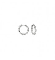 Jewelmi Custom 14k White Gold Diamond Hoop Earrings