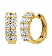 Jewelmi Custom 14k Yellow Gold Diamond Hoop Earrings