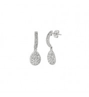 Jewelmi Custom 14k White Gold Diamond Hoop Earrings
