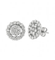 Jewelmi Custom 14k White Gold Diamond Earrings