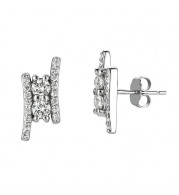 Jewelmi Custom 14k White Gold Diamond Earrings