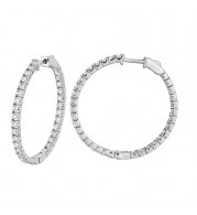 Jewelmi Custom 14k White Gold Diamond Hoop Earrings