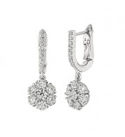 Jewelmi Custom 14k White Gold Diamond Drop Earrings