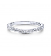 Gabriel & Co. 14k White Gold Contemporary Curved Wedding Band - WB12675R4W44JJ